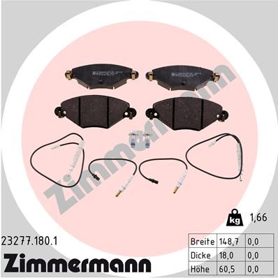 Bromsbeläggsats, Framaxel Zimmermann 23277.180.1 ZIMMERMANN