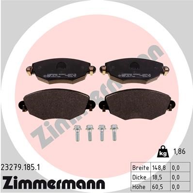 Bromsbeläggsats, Framaxel Zimmermann 23279.185.1 ZIMMERMANN