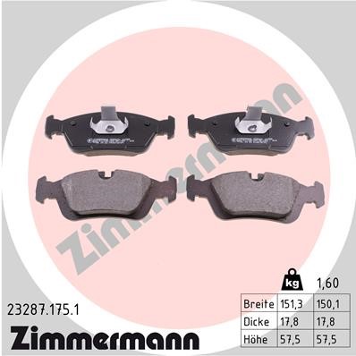 Bromsbeläggsats, Framaxel Zimmermann 23287.175.1 ZIMMERMANN
