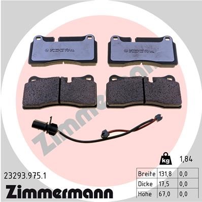 Bromsbeläggsats, Bakaxel Zimmermann Rd:z 23293.975.1 ZIMMERMANN