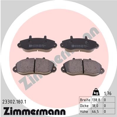 Bromsbeläggsats, Framaxel Zimmermann 23302.180.1 ZIMMERMANN