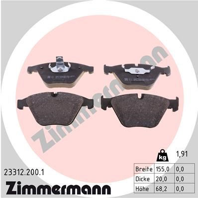 Bromsbeläggsats, Framaxel ZIMMERMANN