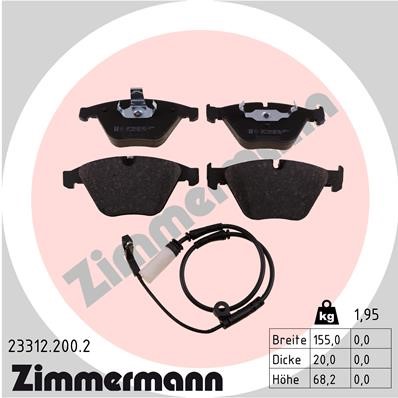 Bromsbeläggsats, Framaxel Zimmermann 23312.200.2 ZIMMERMANN