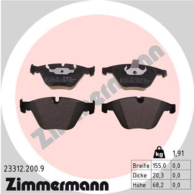Bromsbeläggsats, Framaxel Zimmermann Pb:z 23312.200.9 ZIMMERMANN