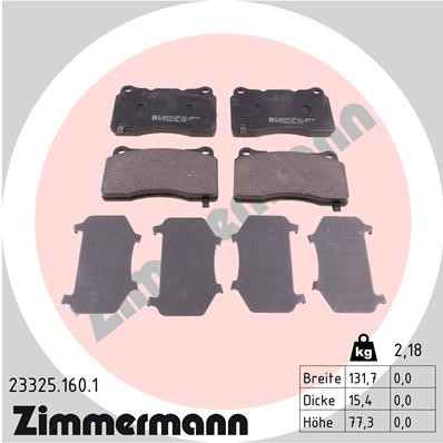 Bromsbeläggsats, Framaxel ZIMMERMANN