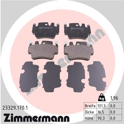 Bromsbeläggsats, Framaxel, Bakaxel Zimmermann 23329.170.1 ZIMMERMANN