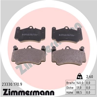 Bromsbeläggsats, Framaxel Zimmermann Pb:z 23330.170.9 ZIMMERMANN