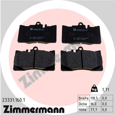 Bromsbeläggsats, Framaxel Zimmermann 23331.160.1 ZIMMERMANN