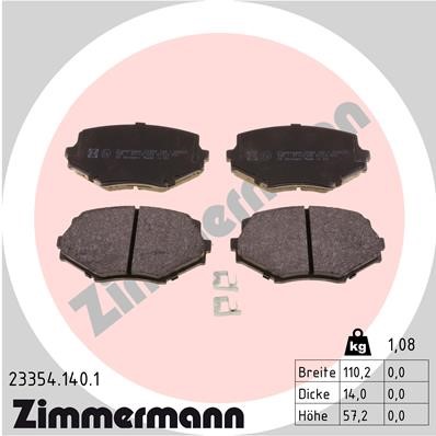Bromsbeläggsats, Framaxel Zimmermann 23354.140.1 ZIMMERMANN