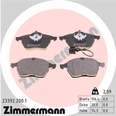 Bromsbeläggsats, Framaxel Zimmermann 23392.200.1 ZIMMERMANN