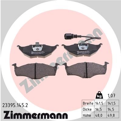 Bromsbeläggsats, Framaxel Zimmermann 23395.145.2 ZIMMERMANN