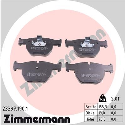 Bromsbeläggsats, Framaxel Zimmermann 23397.190.1 ZIMMERMANN