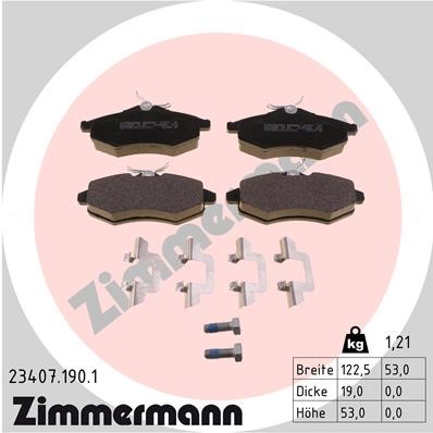Bromsbeläggsats Solid, Framaxel Zimmermann 23407.190.1 ZIMMERMANN