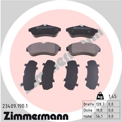 Bromsbeläggsats, Framaxel Zimmermann 23409.190.1 ZIMMERMANN
