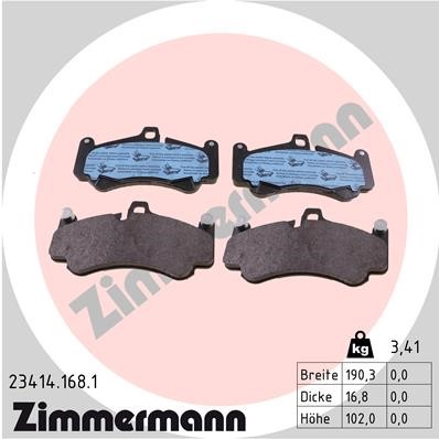 Bromsbeläggsats, Framaxel Zimmermann 23414.168.1 ZIMMERMANN