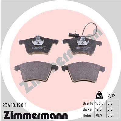 Bromsbeläggsats, Framaxel Zimmermann 23418.190.1 ZIMMERMANN