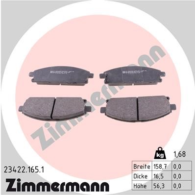 Bromsbeläggsats, Framaxel Zimmermann 23422.165.1 ZIMMERMANN