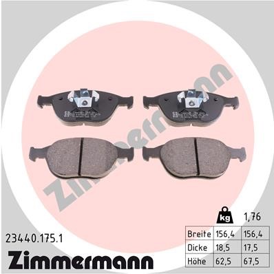 Bromsbeläggsats, Framaxel Zimmermann 23440.175.1 ZIMMERMANN