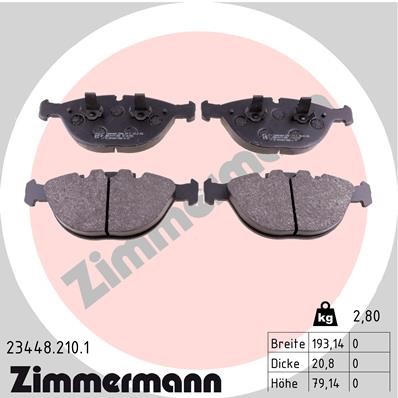 Bromsbeläggsats, Framaxel Zimmermann 23448.210.1 ZIMMERMANN