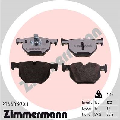 Bromsbeläggsats, Bakaxel Zimmermann Rd:z 23448.970.1 ZIMMERMANN