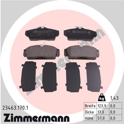 Bromsbeläggsats, Framaxel Zimmermann 23463.170.1 ZIMMERMANN