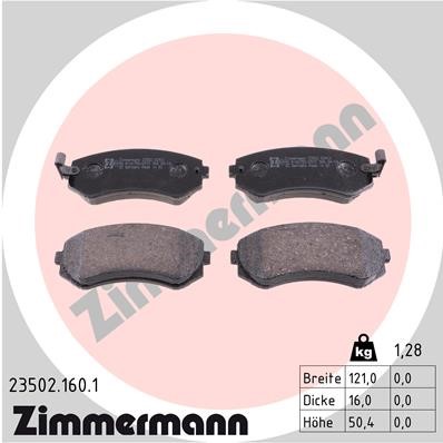 Bromsbeläggsats, Bakaxel, Framaxel Zimmermann 23502.160.1 ZIMMERMANN