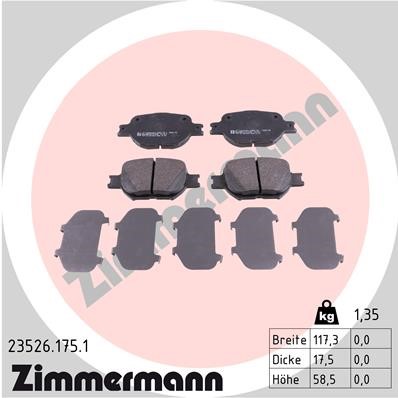 Bromsbeläggsats, Framaxel Zimmermann 23526.175.1 ZIMMERMANN