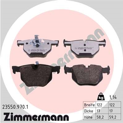 Bromsbeläggsats, Bakaxel Zimmermann Rd:z 23550.970.1 ZIMMERMANN