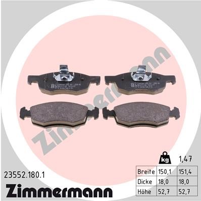 Bromsbeläggsats, Framaxel Zimmermann 23552.180.1 ZIMMERMANN