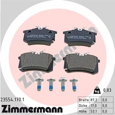 Bromsbeläggsats, Bakaxel Zimmermann 23554.170.1 ZIMMERMANN