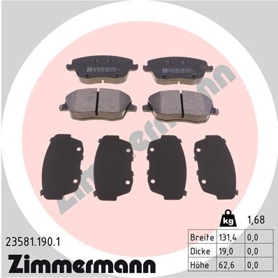 Bromsbeläggsats, Framaxel Zimmermann 23581.190.1 ZIMMERMANN
