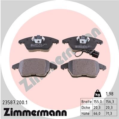 Bromsbeläggsats, Framaxel ZIMMERMANN
