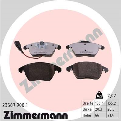 Bromsbeläggsats, Framaxel Zimmermann Rd:z 23587.900.1 ZIMMERMANN