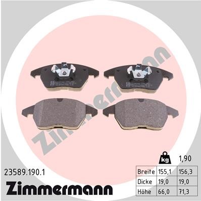 Bromsbeläggsats, Framaxel Zimmermann 23589.190.1 ZIMMERMANN