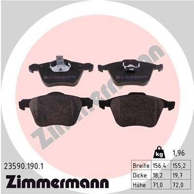 Bromsbeläggsats, Framaxel Zimmermann 23590.190.1 ZIMMERMANN