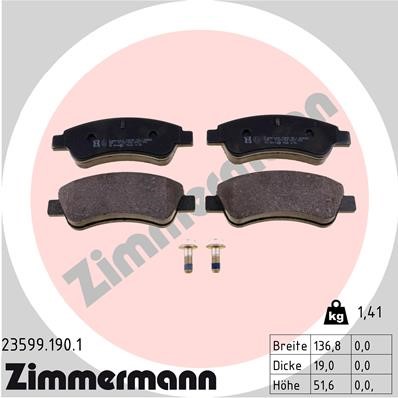 Bromsbeläggsats, Framaxel Zimmermann 23599.190.1 ZIMMERMANN
