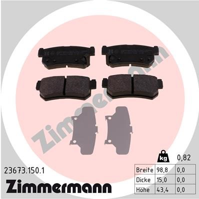 Bromsbeläggsats, Bakaxel Zimmermann 23673.150.1 ZIMMERMANN
