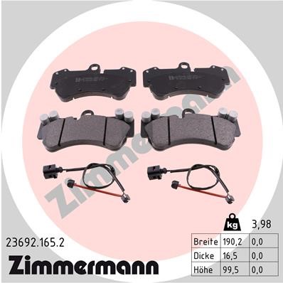Bromsbeläggsats, Framaxel Zimmermann 23692.165.2 ZIMMERMANN