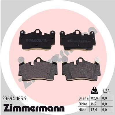 Bromsbeläggsats, Bakaxel Zimmermann Pb:z 23694.165.9 ZIMMERMANN