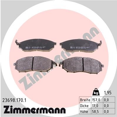Bromsbeläggsats, Framaxel Zimmermann 23698.170.1 ZIMMERMANN