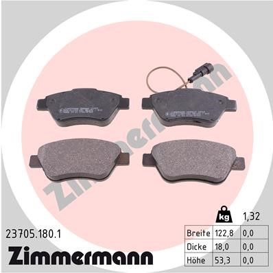 Bromsbeläggsats, Framaxel Zimmermann 23705.180.1 ZIMMERMANN