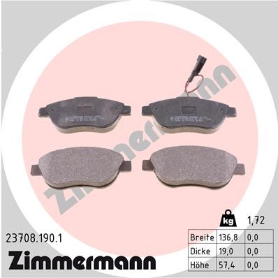 Bromsbeläggsats, Framaxel Zimmermann 23708.190.1 ZIMMERMANN