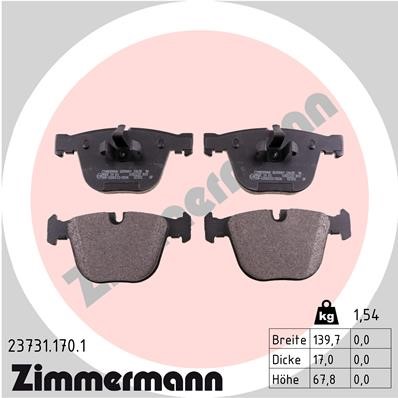 Bromsbeläggsats, Bakaxel Zimmermann 23731.170.1 ZIMMERMANN