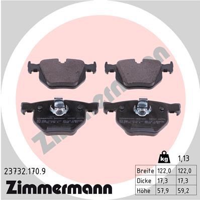 Bromsbeläggsats, Bakaxel Zimmermann Pb:z 23732.170.9 ZIMMERMANN