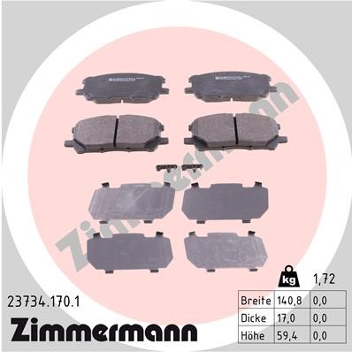 Bromsbeläggsats, Framaxel Zimmermann 23734.170.1 ZIMMERMANN