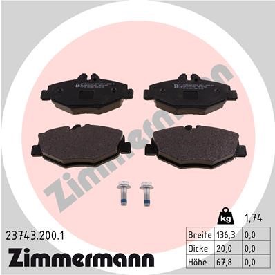 Bromsbeläggsats, Framaxel Zimmermann 23743.200.1 ZIMMERMANN