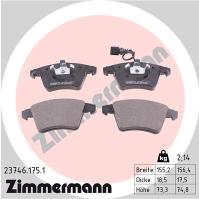 Bromsbeläggsats, Framaxel Zimmermann 23746.175.1 ZIMMERMANN