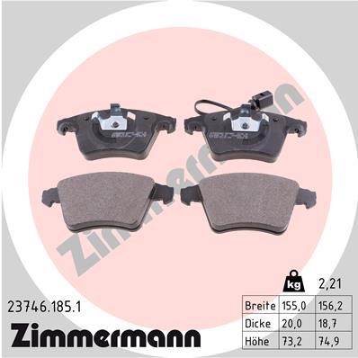 Bromsbeläggsats, Framaxel Zimmermann 23746.185.1 ZIMMERMANN