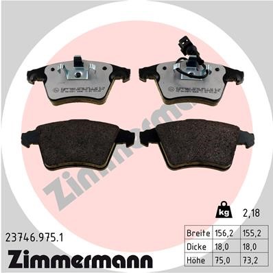 Bromsbeläggsats, Framaxel Zimmermann Rd:z 23746.975.1 ZIMMERMANN