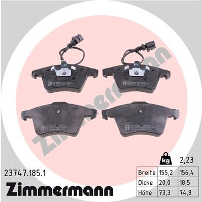 Bromsbeläggsats, Framaxel Zimmermann 23747.185.1 ZIMMERMANN